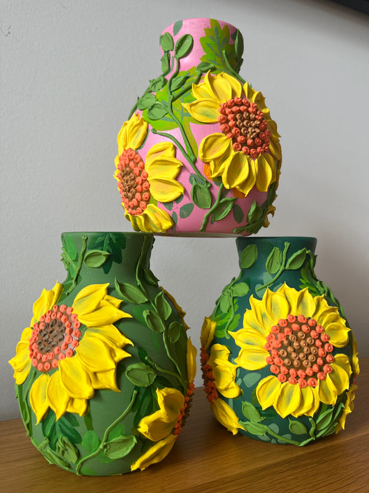 Bright Pink - Sunflower - Decorative Vase