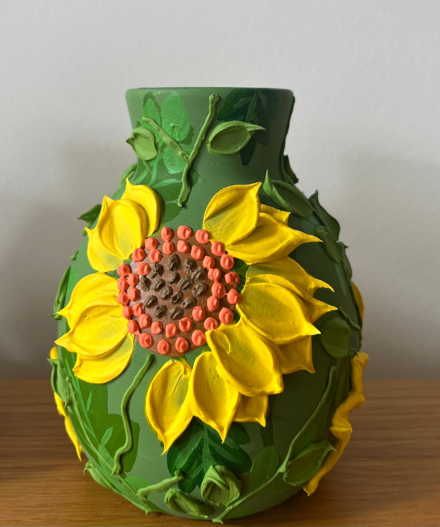 Light Green - Sunflower - Decorative Vase