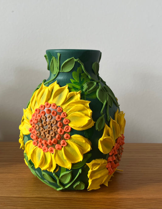 Deep Green - Sunflower - Decorative Vase